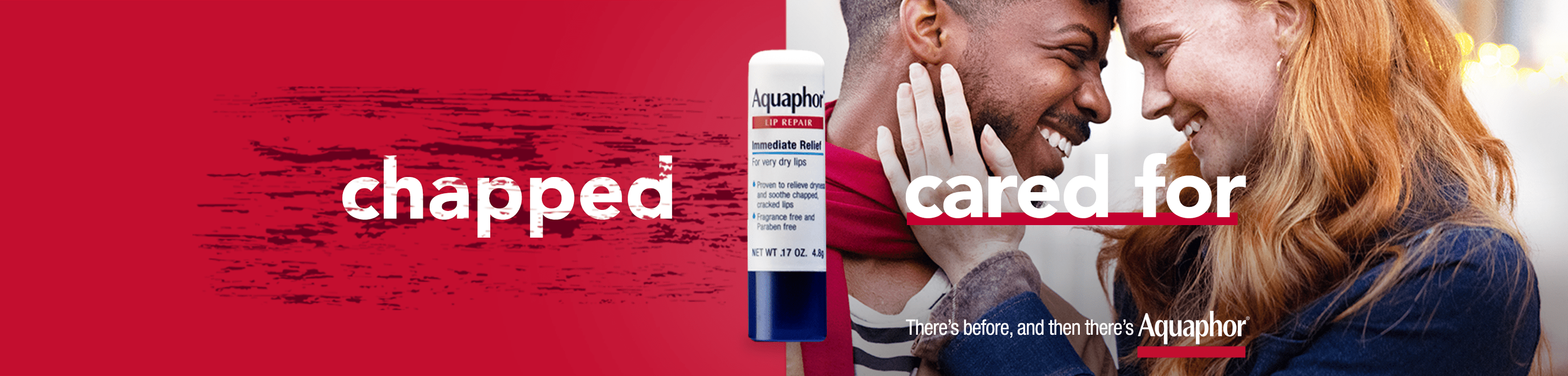 Before and Aquaphor - chapped to cared for
