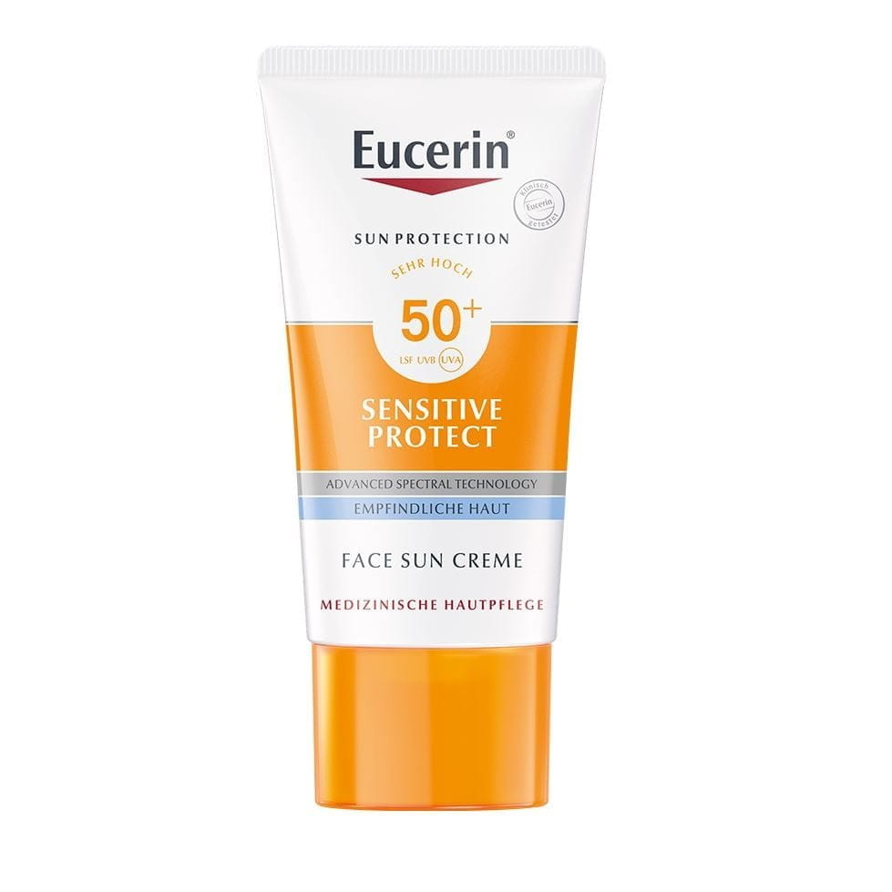 Слънцезащитен крем Sensitive Protect SPF 50+ | слънцезащитен крем за чувствителна, суха кожа | Eucerin