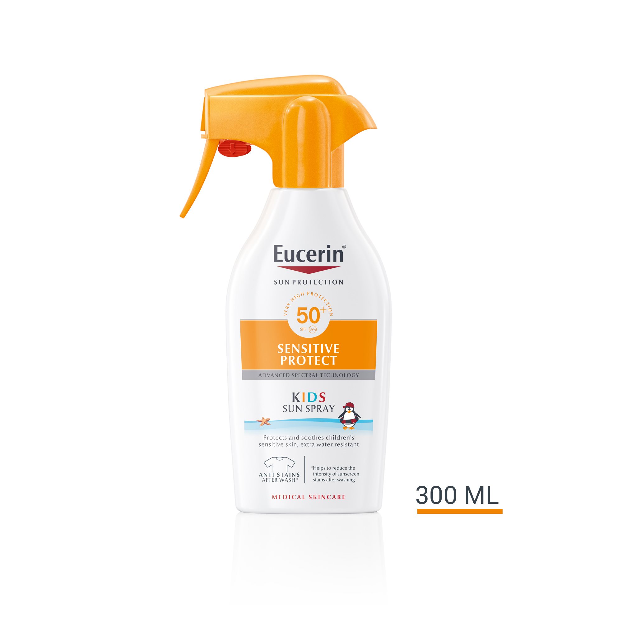 Eucerin детски слънцезащитен спрей с помпа Spray Sensitive Protect SPF 50+