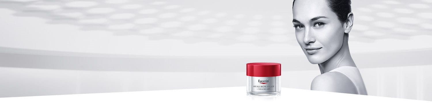 Eucerin Hyaluron-Filler + Volume-Lift Denní krém a modelka