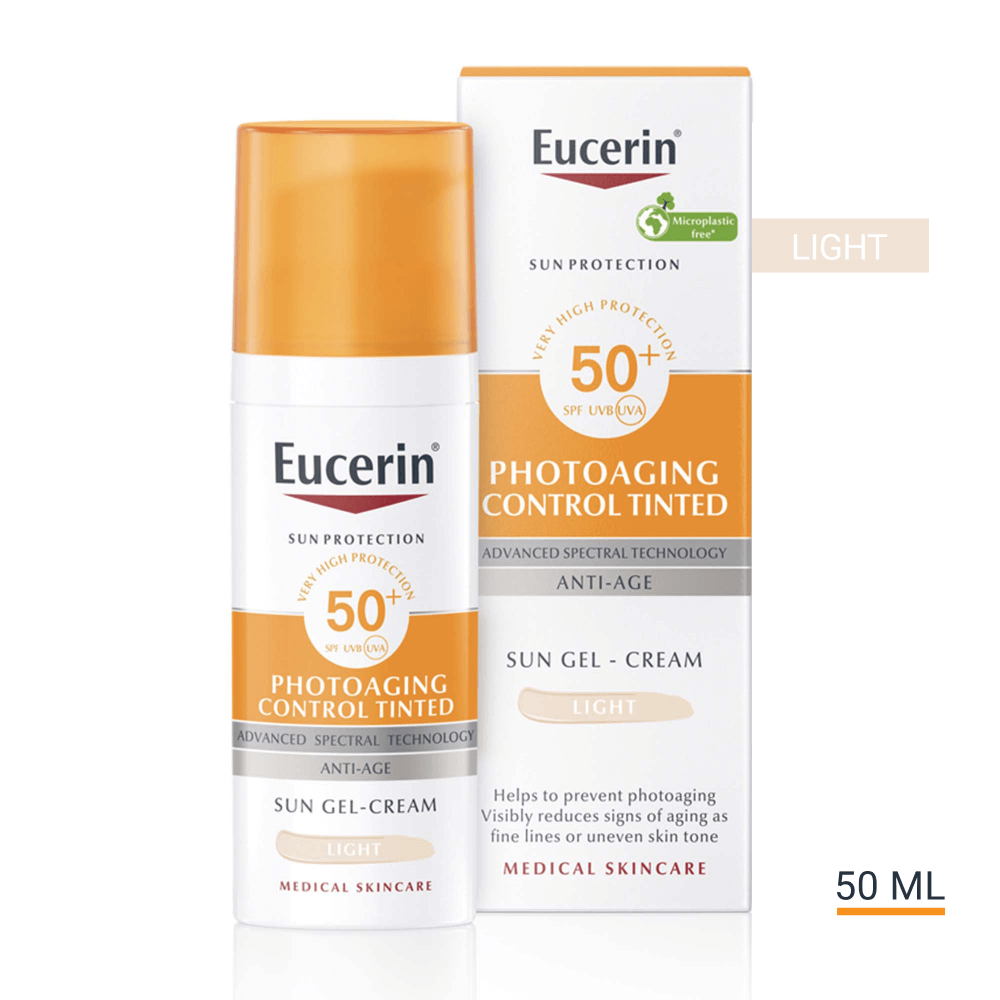 Eucerin Sun Photoaging Control Színezett napozó krém arcra light FF50+ 