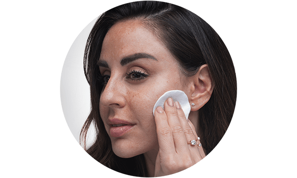 Step one. Cleanse & tone