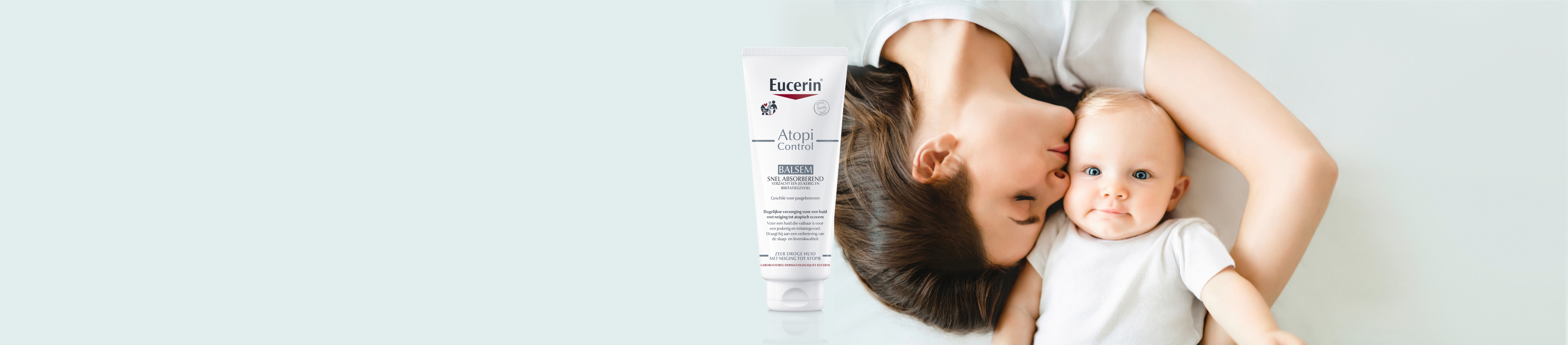 AtopiControl banner moeder met kind | Eucerin
