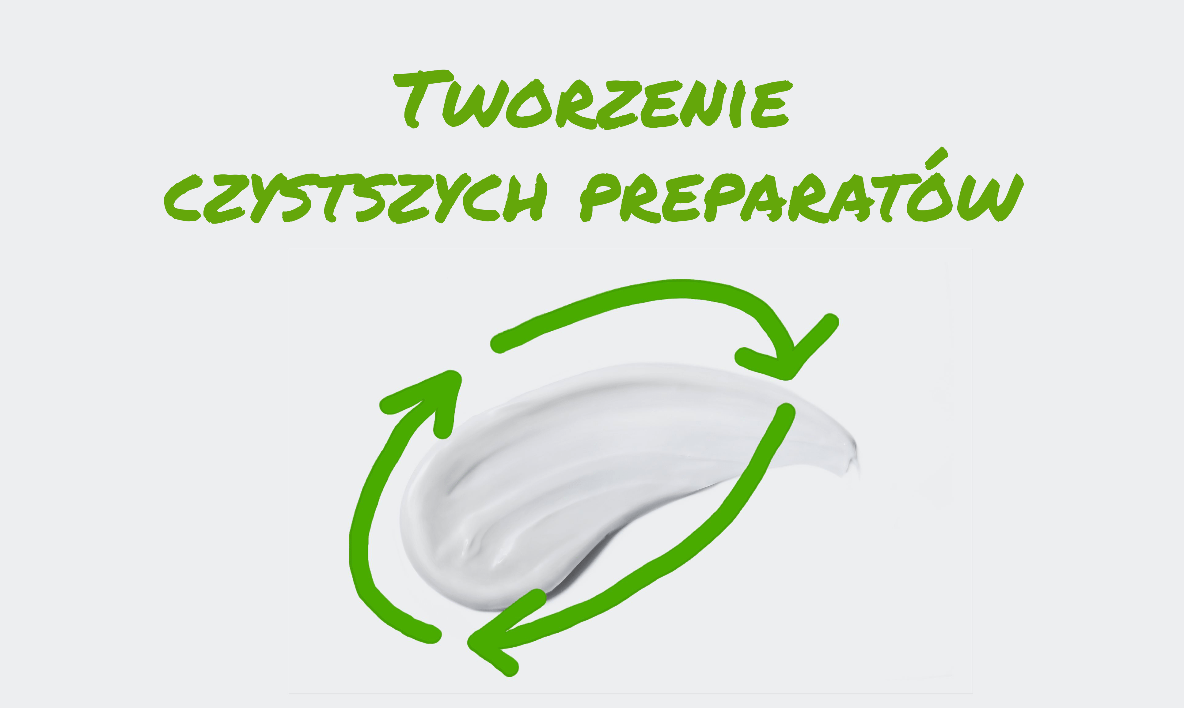 Smuga balsamu otoczona stylizowanym symbolem recyklingu