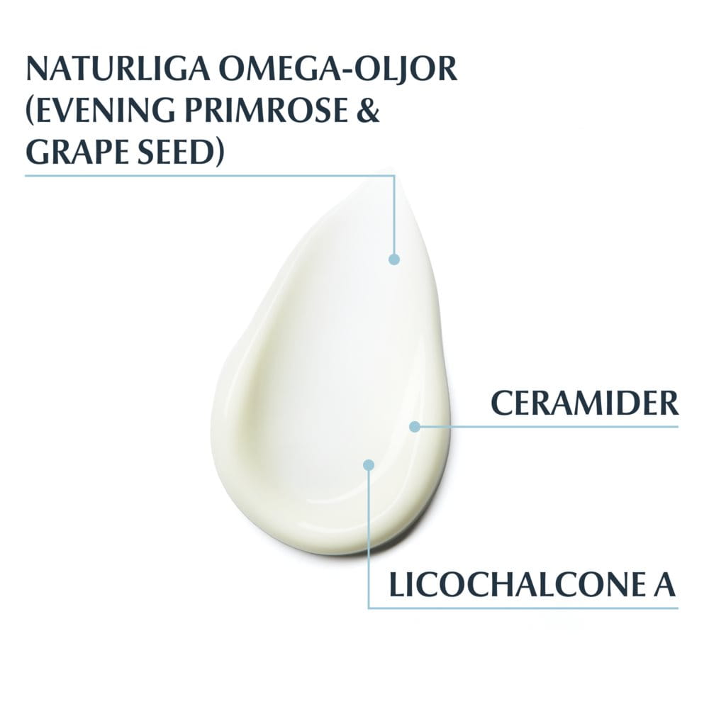 De viktigaste ingredienserna för atocontrol face cream: Naturliga omega-oljor, ceramider, licochalcone a