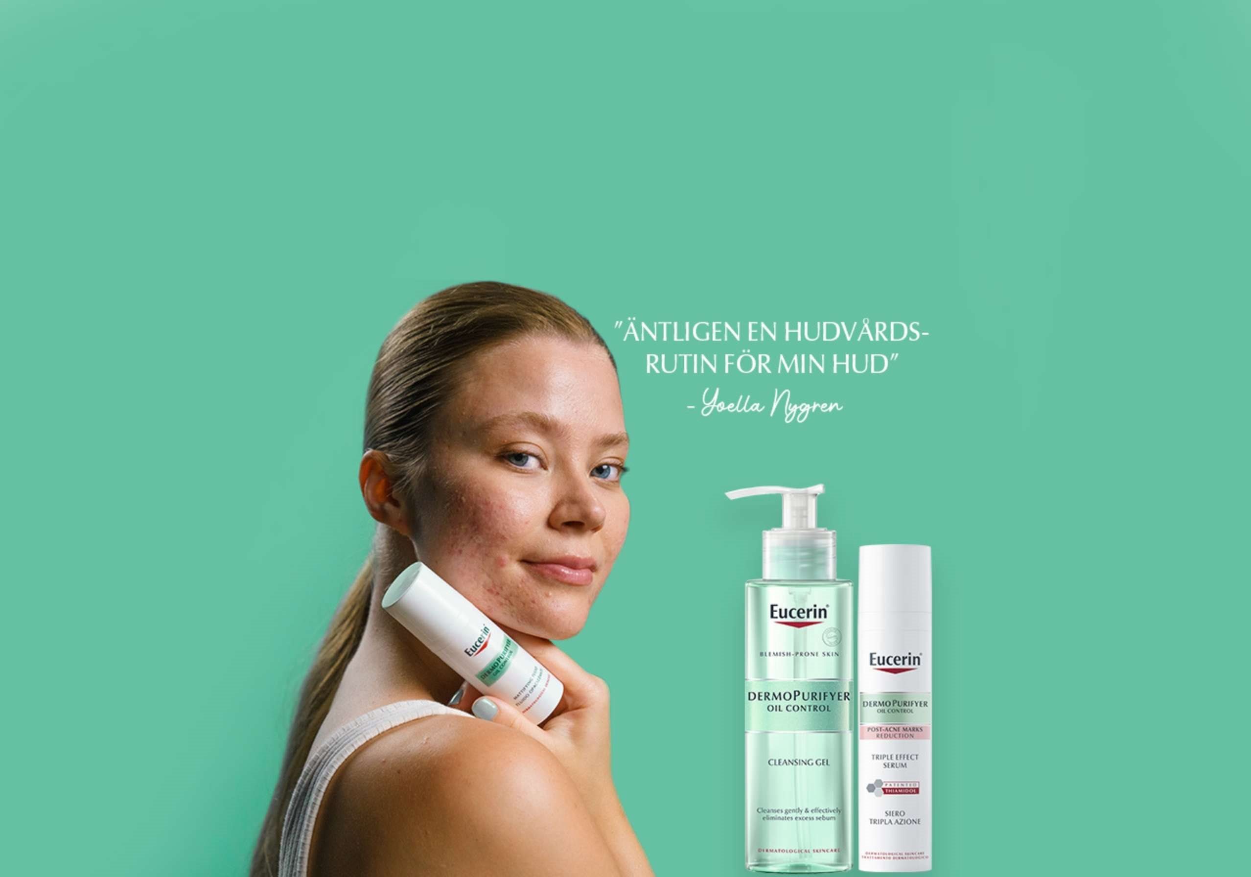 Ta del av Yoellas hudvårdsrutin med Eucerins produkter mot postinflammatorisk hyperpigmentering