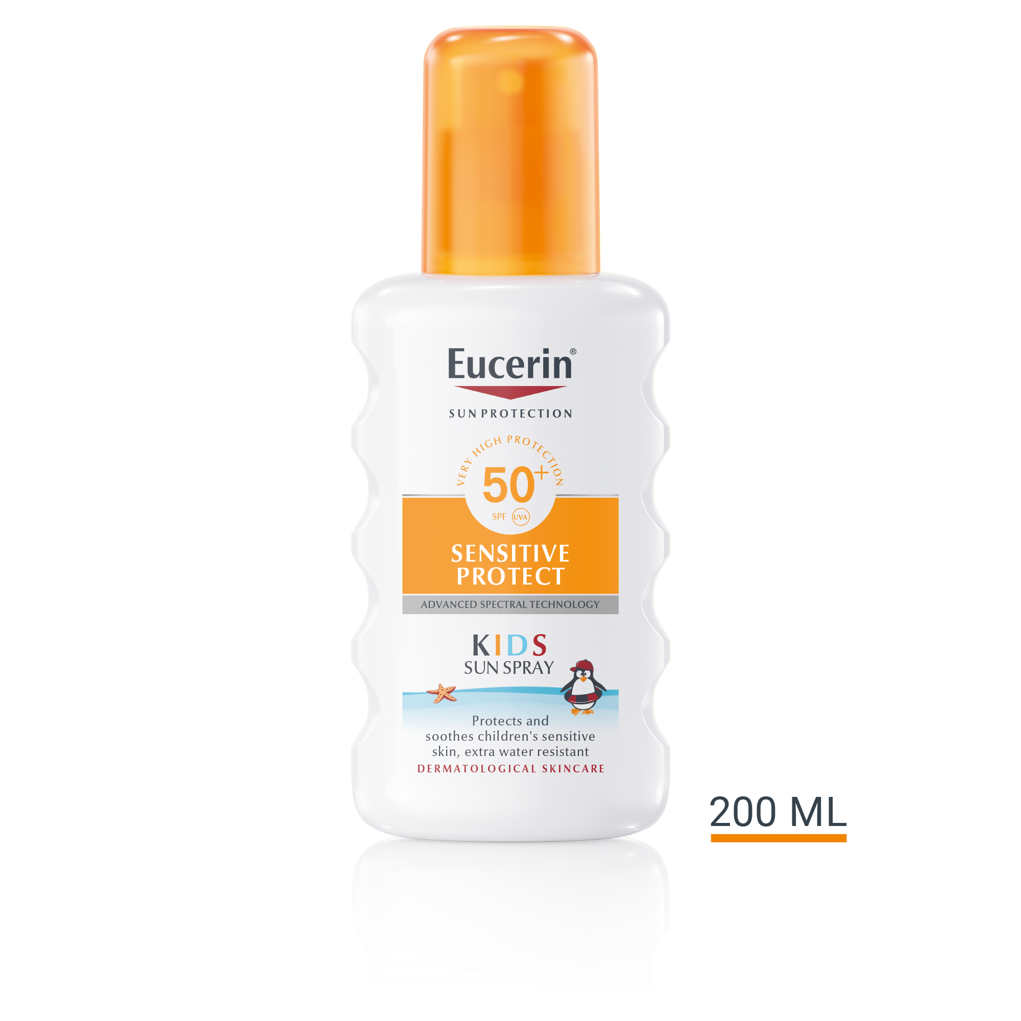 Produktbild med förpackningsstorlek för Eucerin Sun Kids Spray SPF 50+