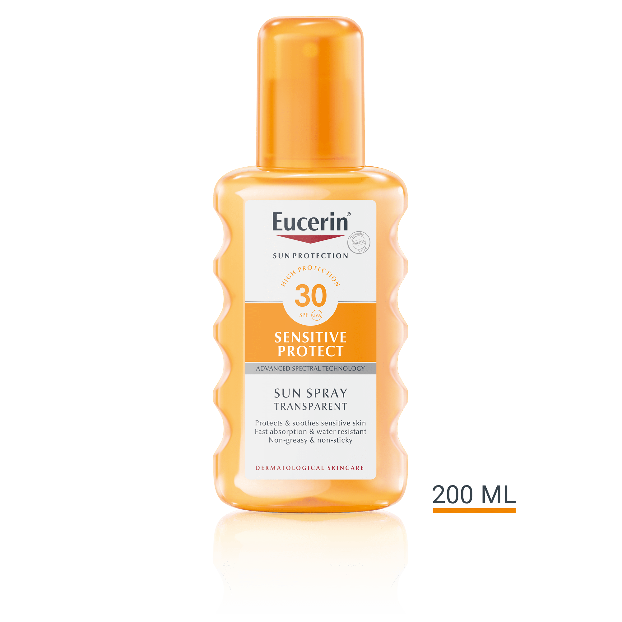 Produktbild med förpackningsstorlek Eucerin Sun Transparent Spray SPF 30