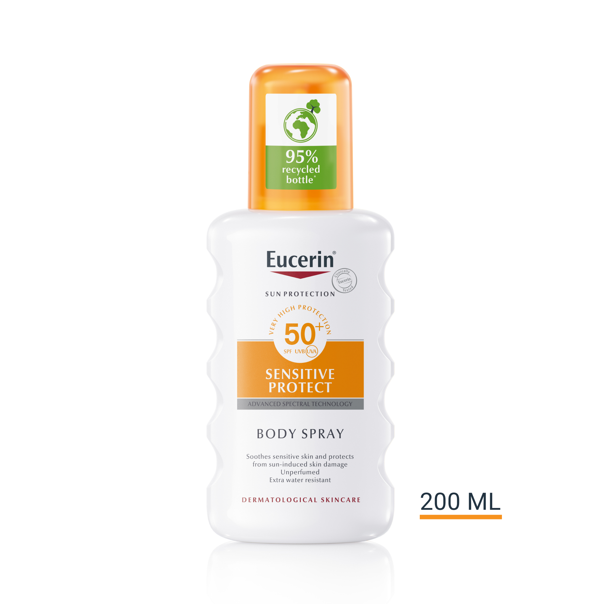 Produktbild med förpackningsstorlek Eucerin Sun Spray SPF 50+