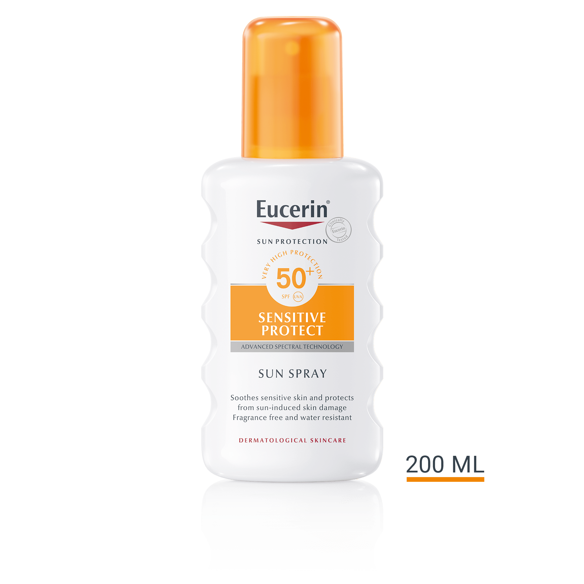 Produktbild med förpackningsstorlek Eucerin Sun Spray SPF 50+