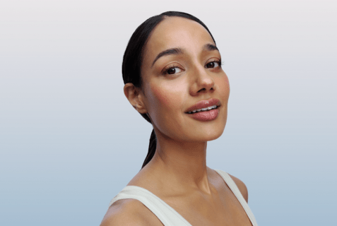 female model with hydrated skin