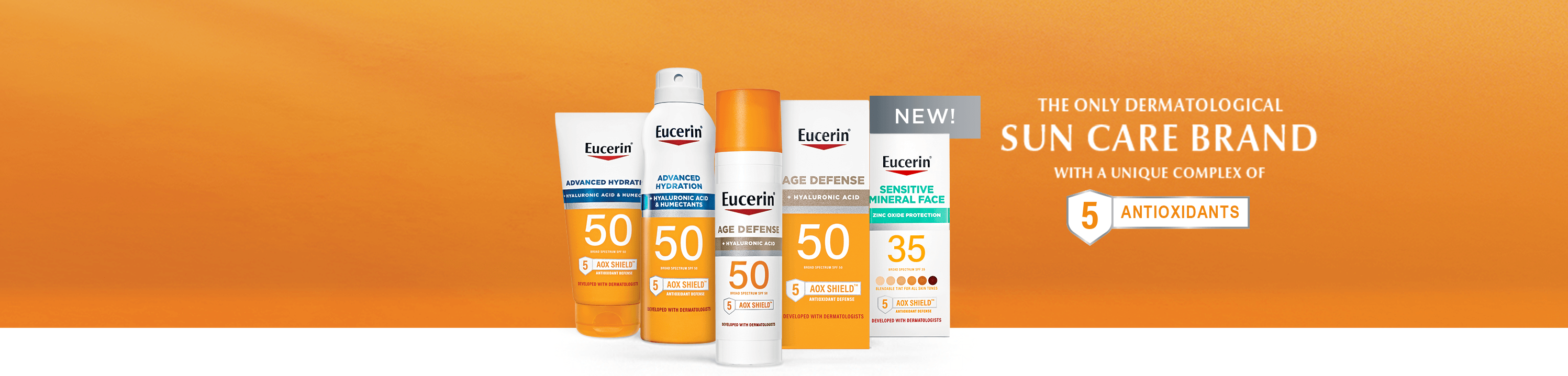 Introducing Eucerin® Sun - Featuring 5 AOX Shield™