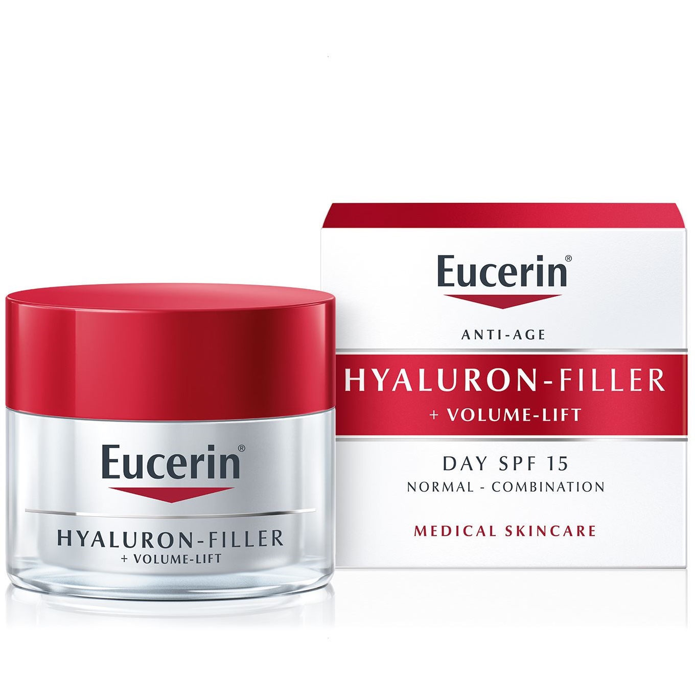 Eucerin Hyaluron-Filler + Volume-Lift Дневной крем для восстановления контура лица для нормальной и комбинированной кожи лица с SPF 15
