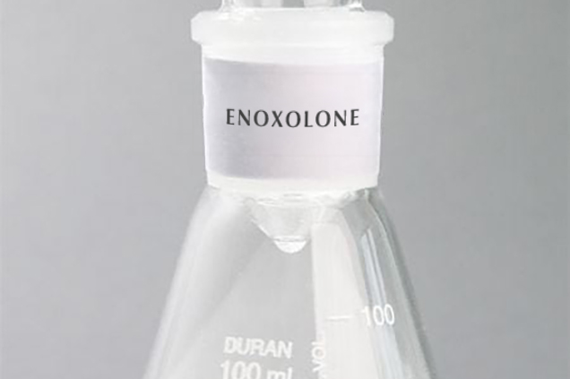 A bottle labelled with Enoxoone
