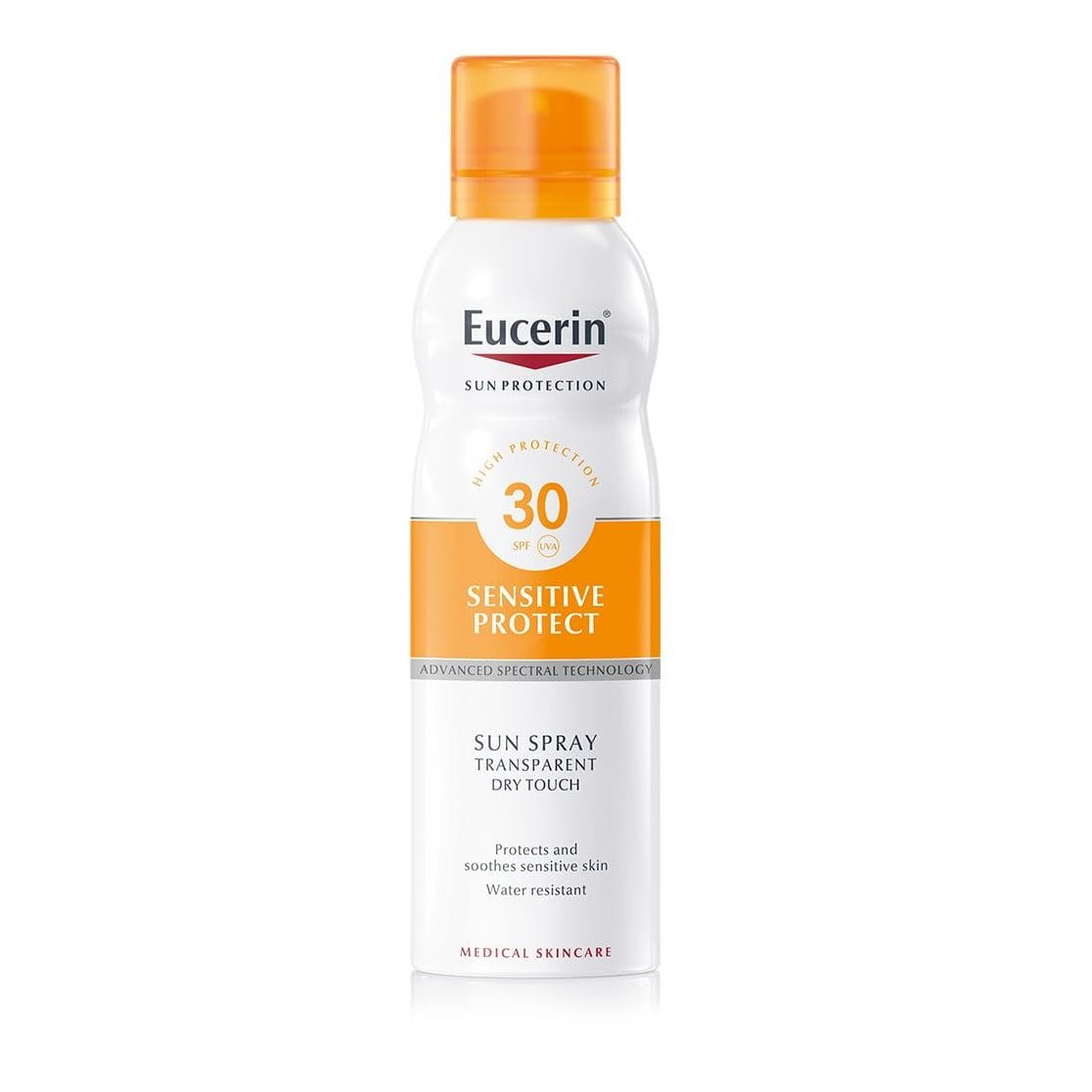 Eucerin Transparent Dry Touch Sensitive Protect SPF 30 izsmidzināms līdzeklis aizsardzībai pret sauli