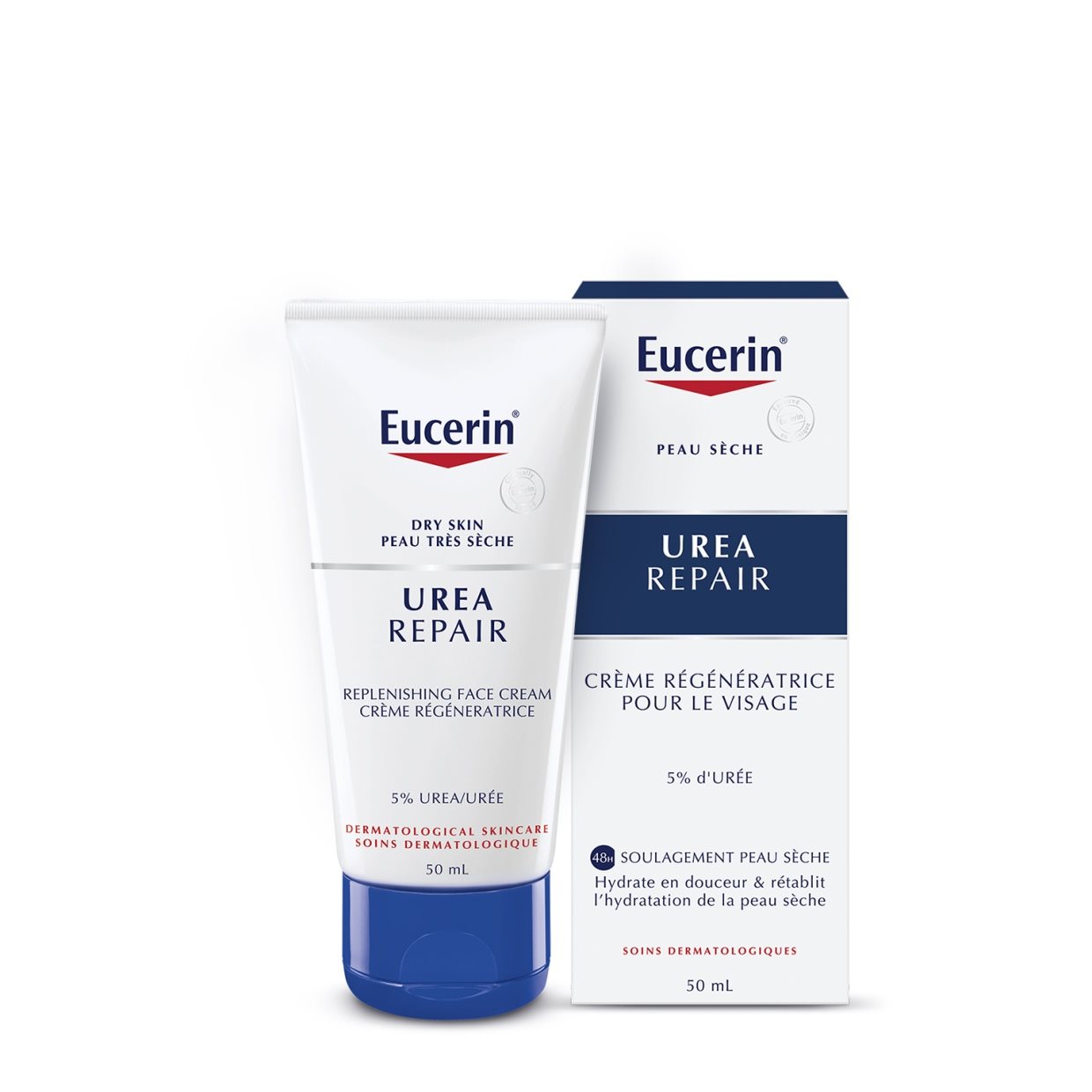 Crème régénératrice pour le visage 5 % d'urée d'Eucerin plus Lactate