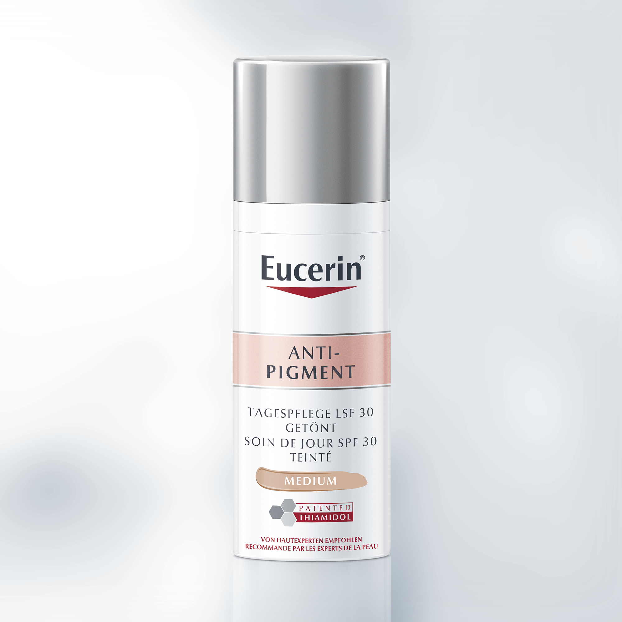 Eucerin Anti-Pigment Day SPF 30 Tinted Light provides coverage.