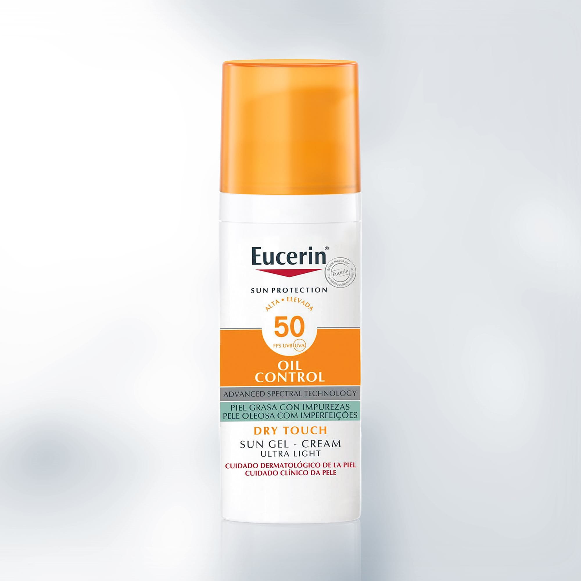 Rareza porcelana al límite Sun Gel Crema Oil Control Dry Touch FPS 50 | Protector solar para piel grasa  y con tendencia acneica | Eucerin