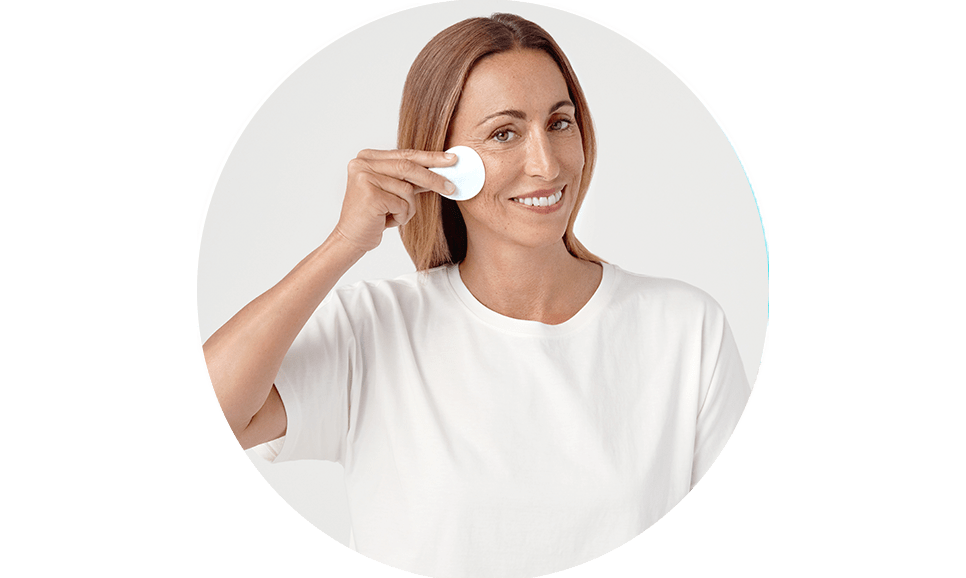 Step one. Cleanse & tone