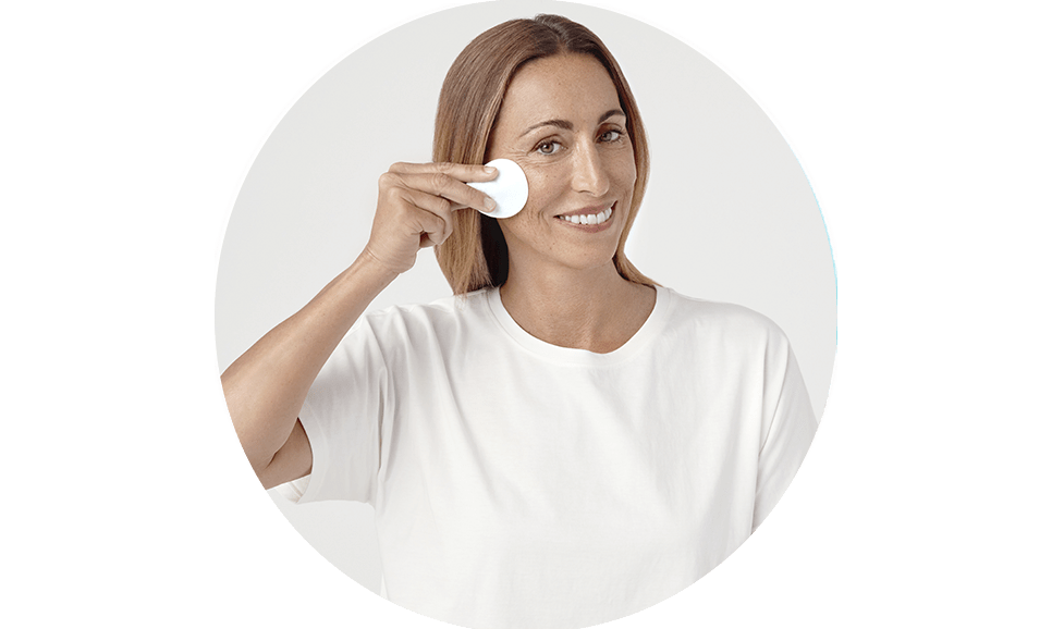 Step one. Cleanse & tone