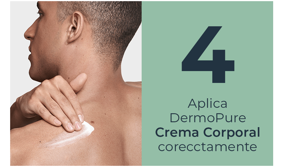 Aplica DermoPure Crema Corporal correctamente