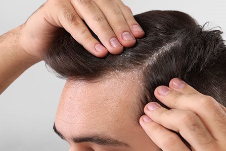 Persona con dermatitis seborreica