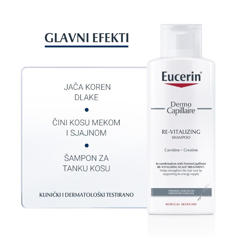 Eucerin DermoCapillaire Revitalizirajući šampon - Glavni efekti