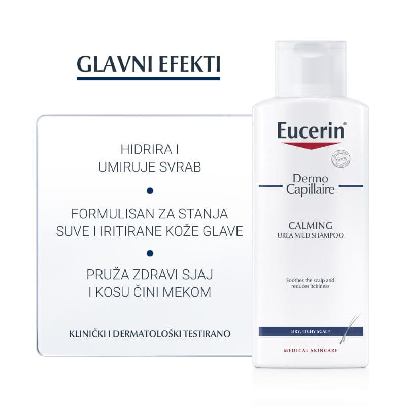 Eucerin DermoCapillaire Šampon za suvu kožu glave i suvu kosu - Glavni efekti