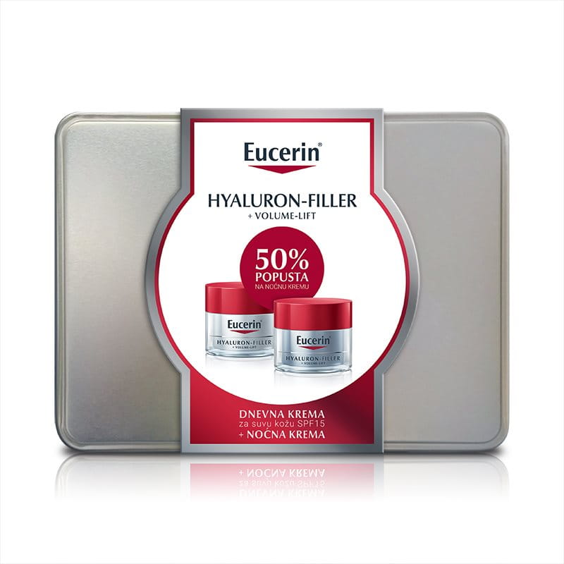 Eucerin Hyaluron-Filler+Volume-Lift Dnevna krema za suvu kožu SPF15 i Eucerin Hyaluron-Filler + Volume-Lift Noćna krema