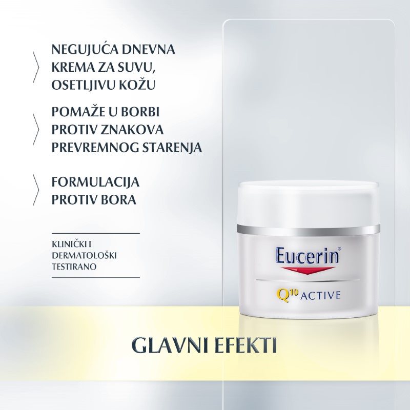 Eucerin Q10 ACTIVE Dnevna krema za suvu kožu - Glavni efekti