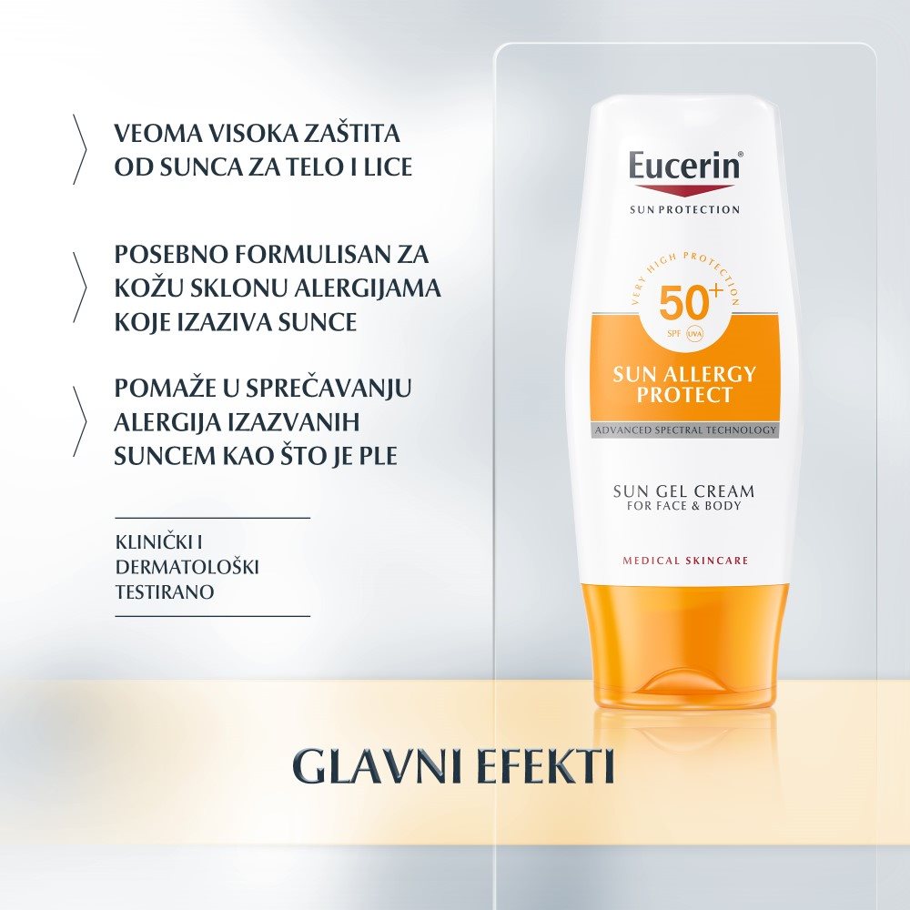 Eucerin Gel-krem za zaštitu od sunca i od alergija SPF 50+ - Glavni efekti
