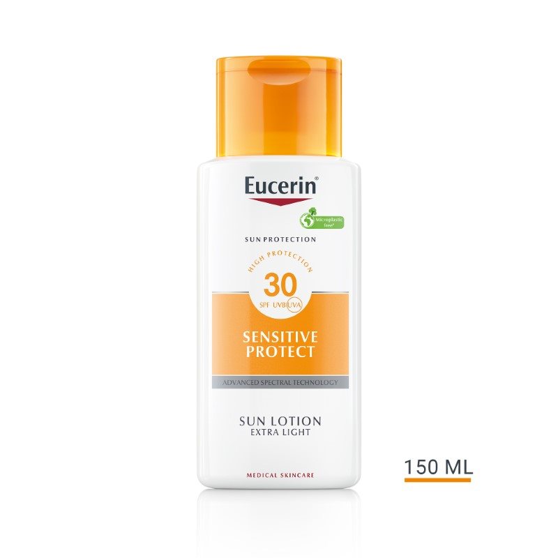 Eucerin Izrazito lagani losion za zaštitu osetljive kože od sunca SPF 30.