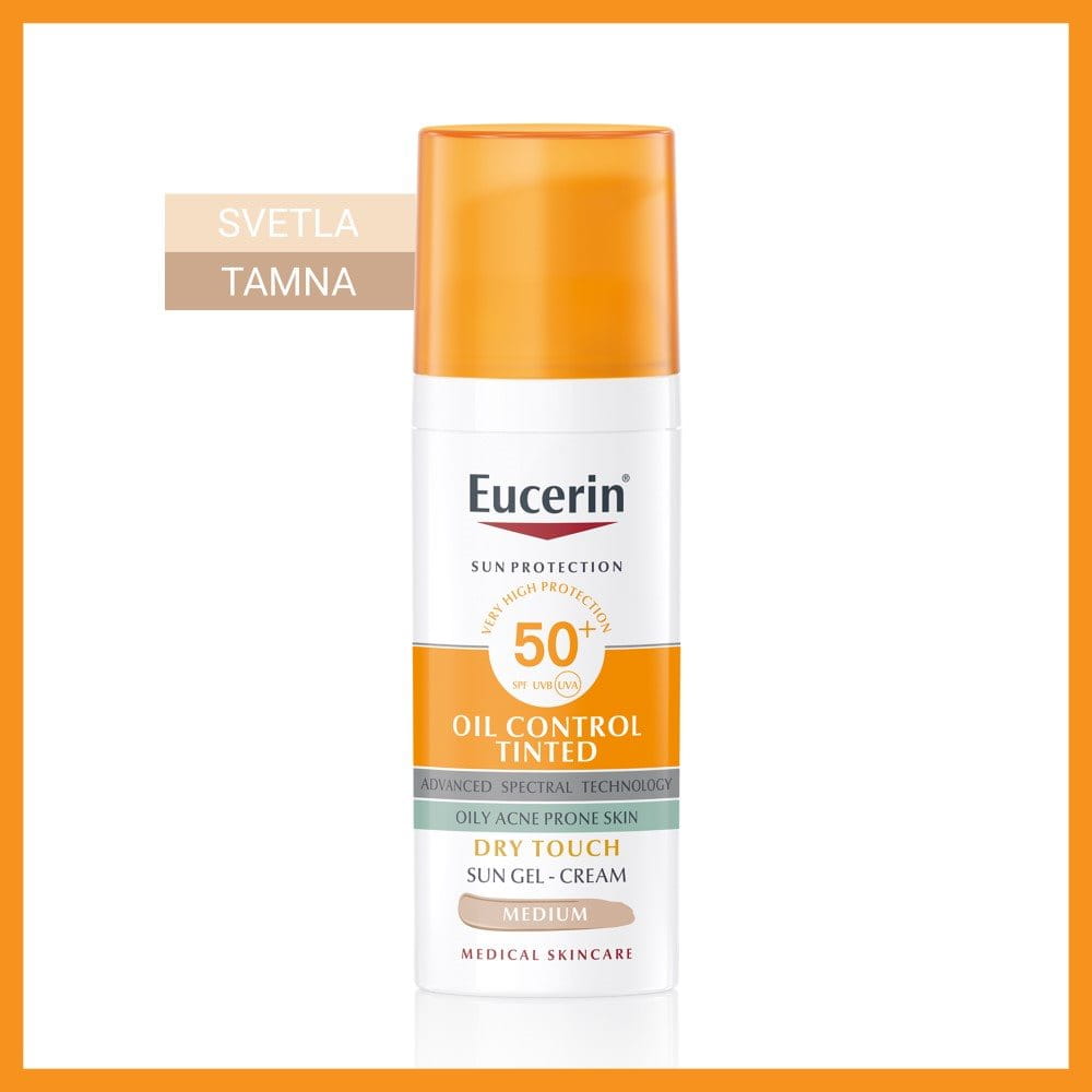 Sun Face Oil Control Tonirani Gel-krem za zaštitu masne kože od sunca SPF 50+ Svetla i Tamna 