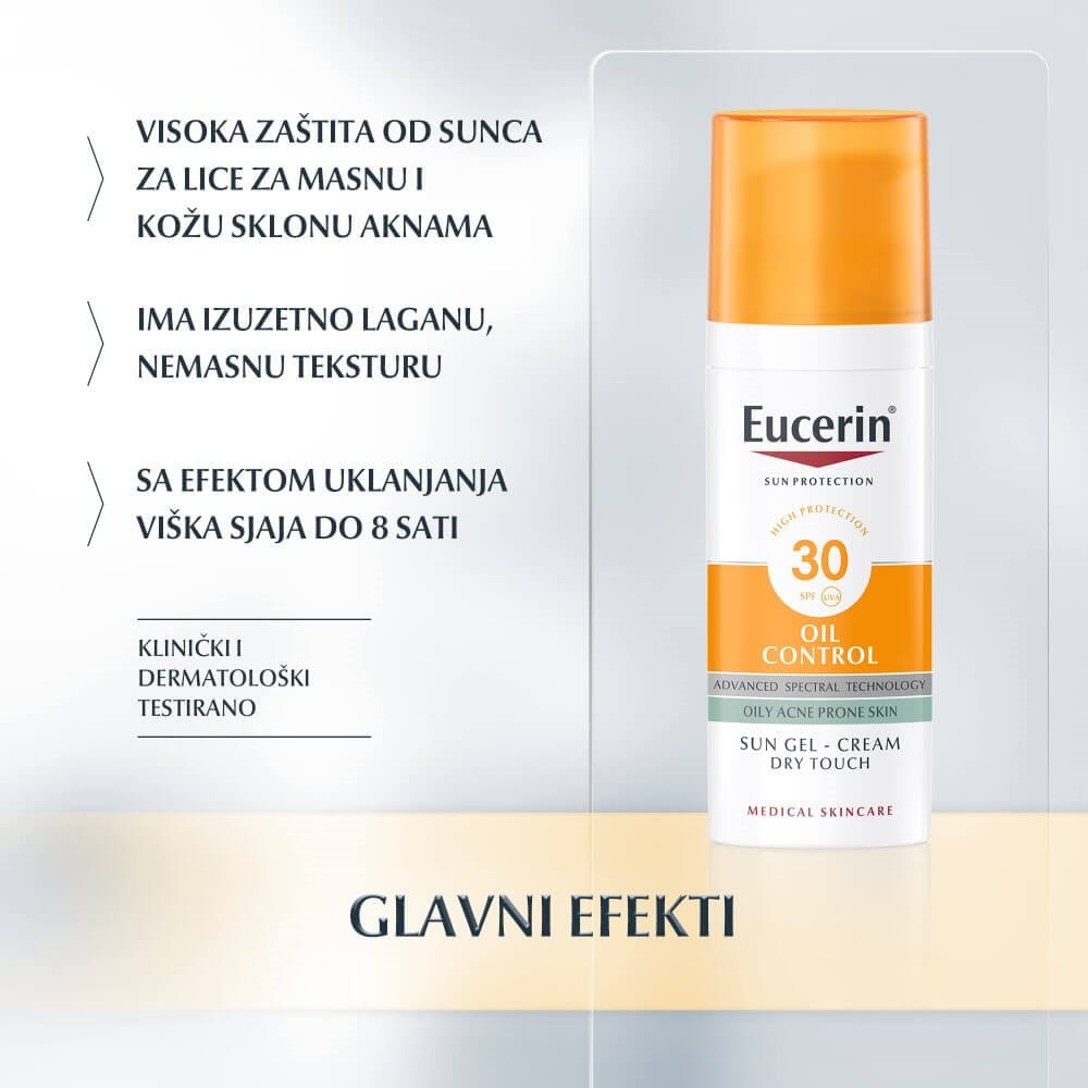 Eucerin Oil control za zaštitu masne kože od sunca SPF 30 - Glavni efekti