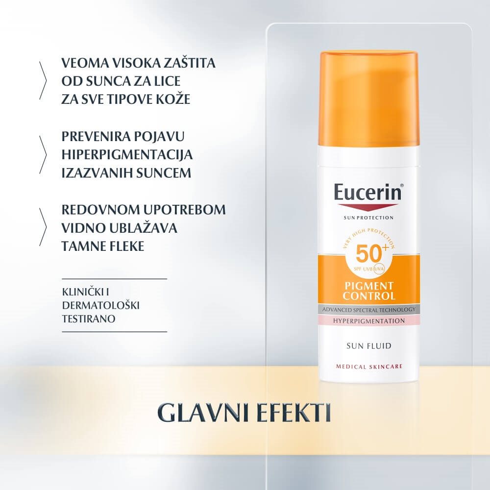 Eucerin Pigment Control Fluid za zaštitu od sunca SPF 50+ - Glavni efekti