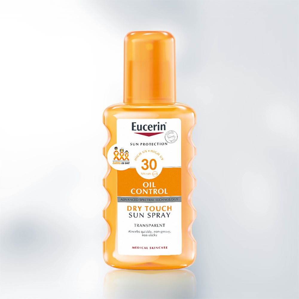 Eucerin Oil Control Dry Touch sprej za zaštitu osetljive kože od sunca SPF 30