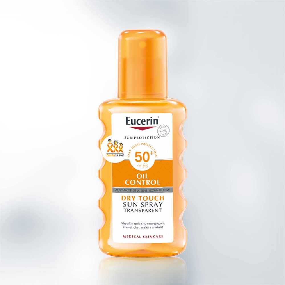 Eucerin Oil Control Dry Touch sprej za zaštitu osetljive kože od sunca SPF 50+