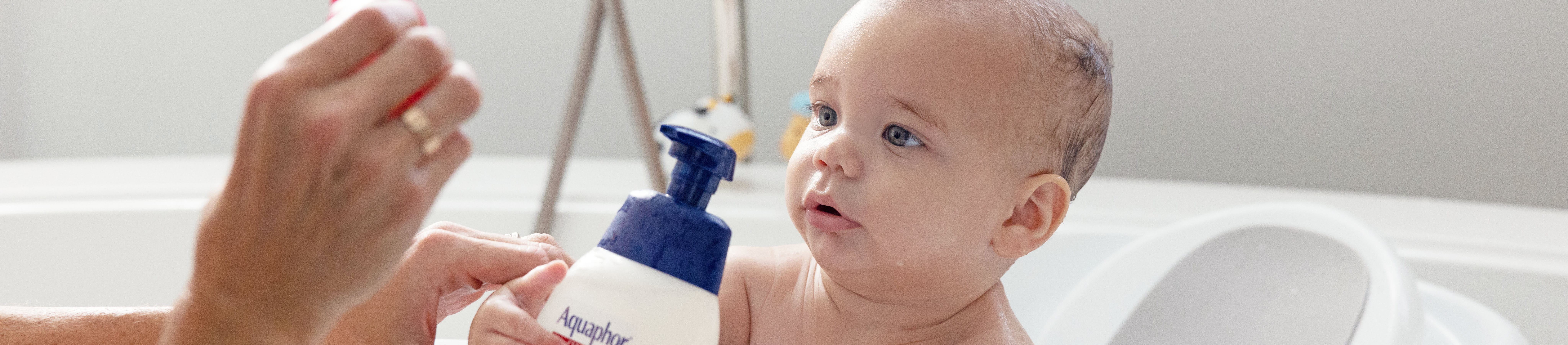 baby taking a bath