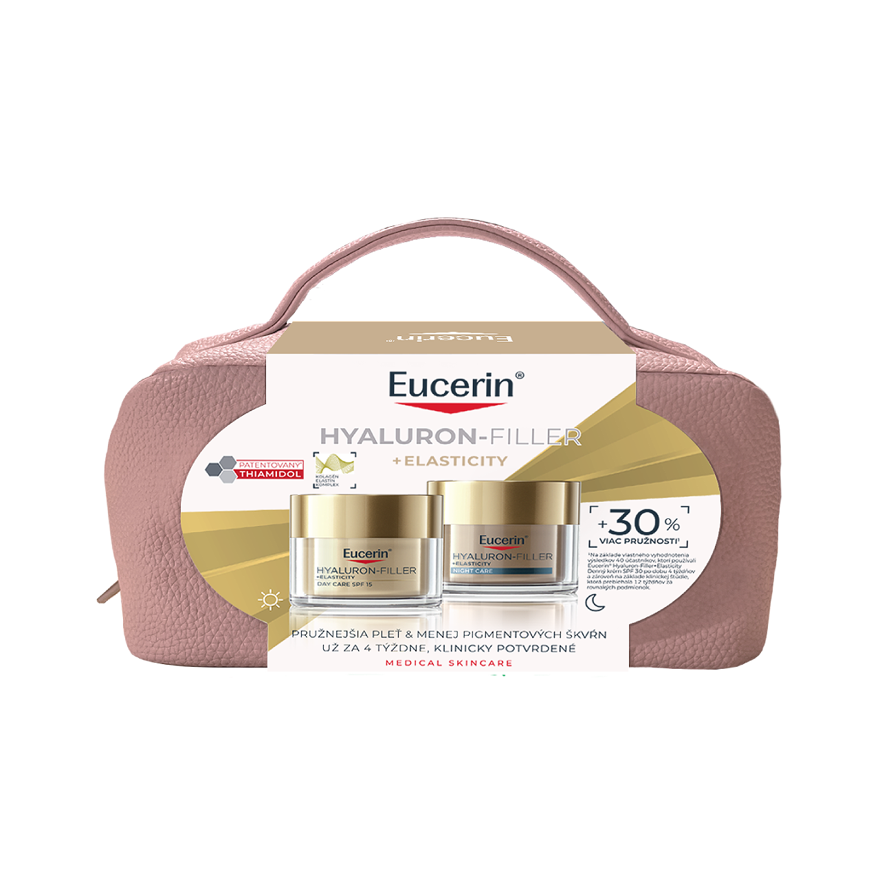 Vianočné balenie Hyaluron-Filler + Elasticity Denný krém s SPF 15 a Nočný krém