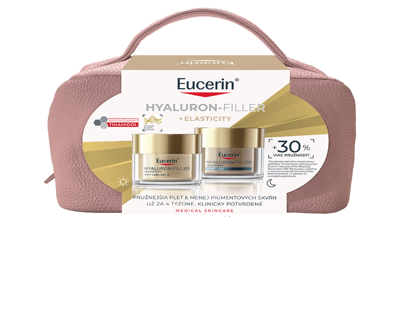 Vianočné balenie Hyaluron-Filler + Elasticity Denný krém s SPF 15 a Nočný krém