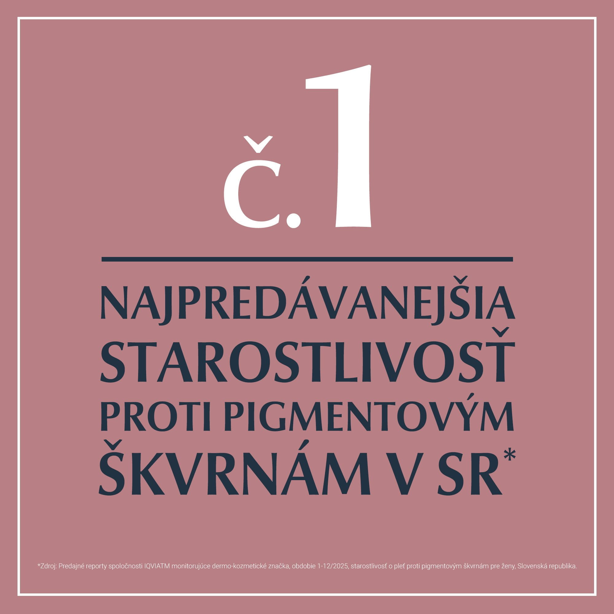 Logo č. 1 najpredávanejšia starostlivosť proti pigmentovým škvrnám v SR 