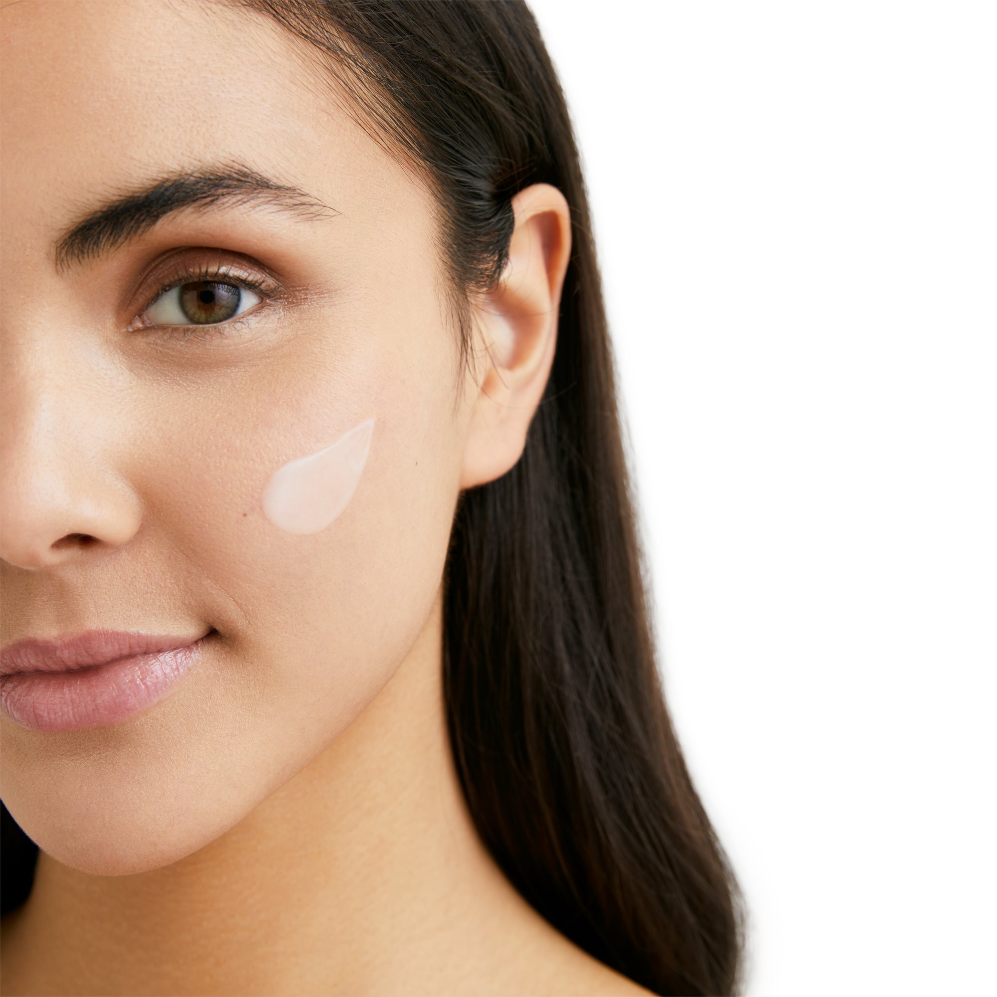 Woman touching her face