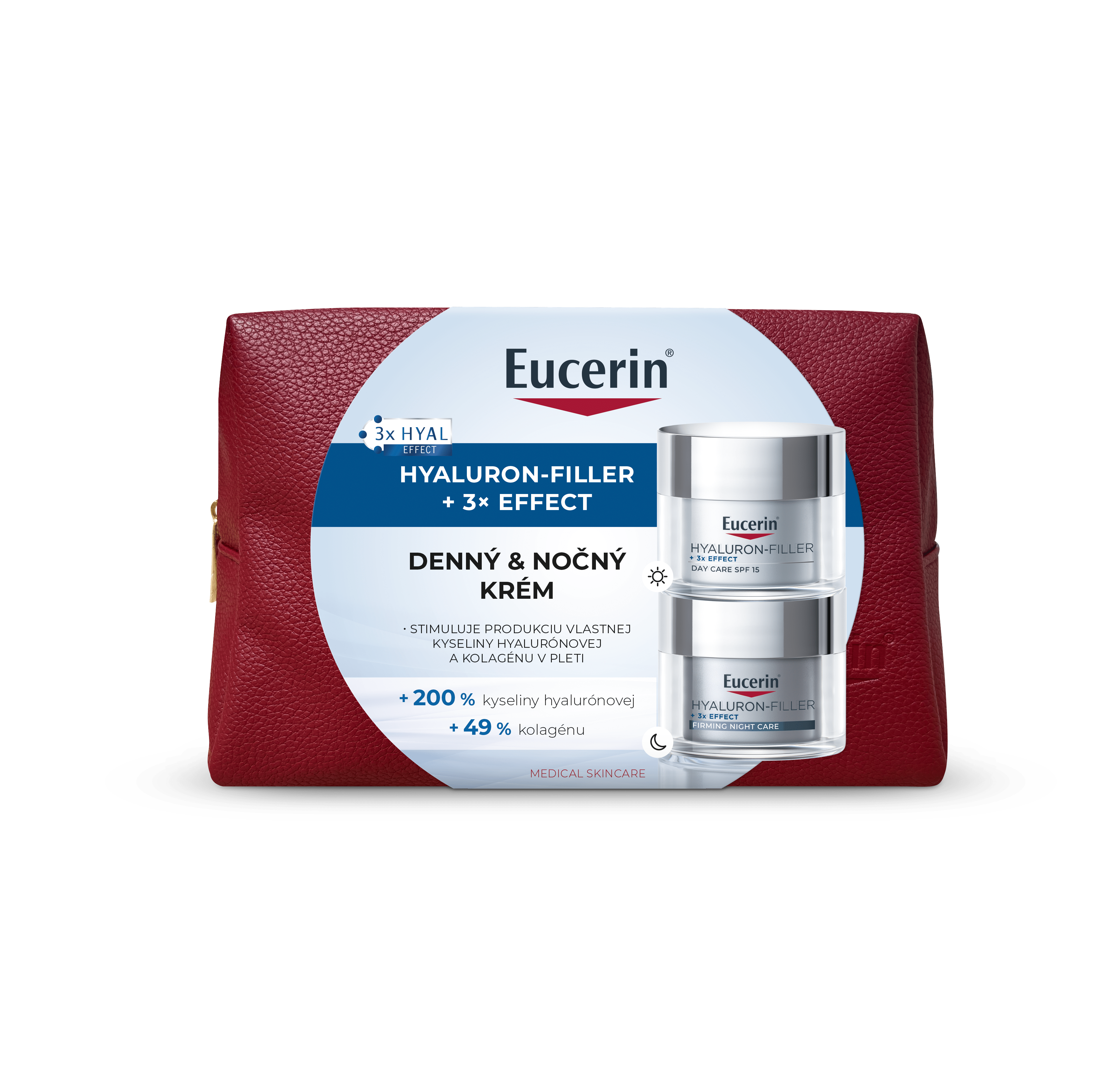 Vianočné balenie Hyaluron-Filler + 3x Effect Denný krém pre suchú pleť & Vypĺňujúci nočný krém