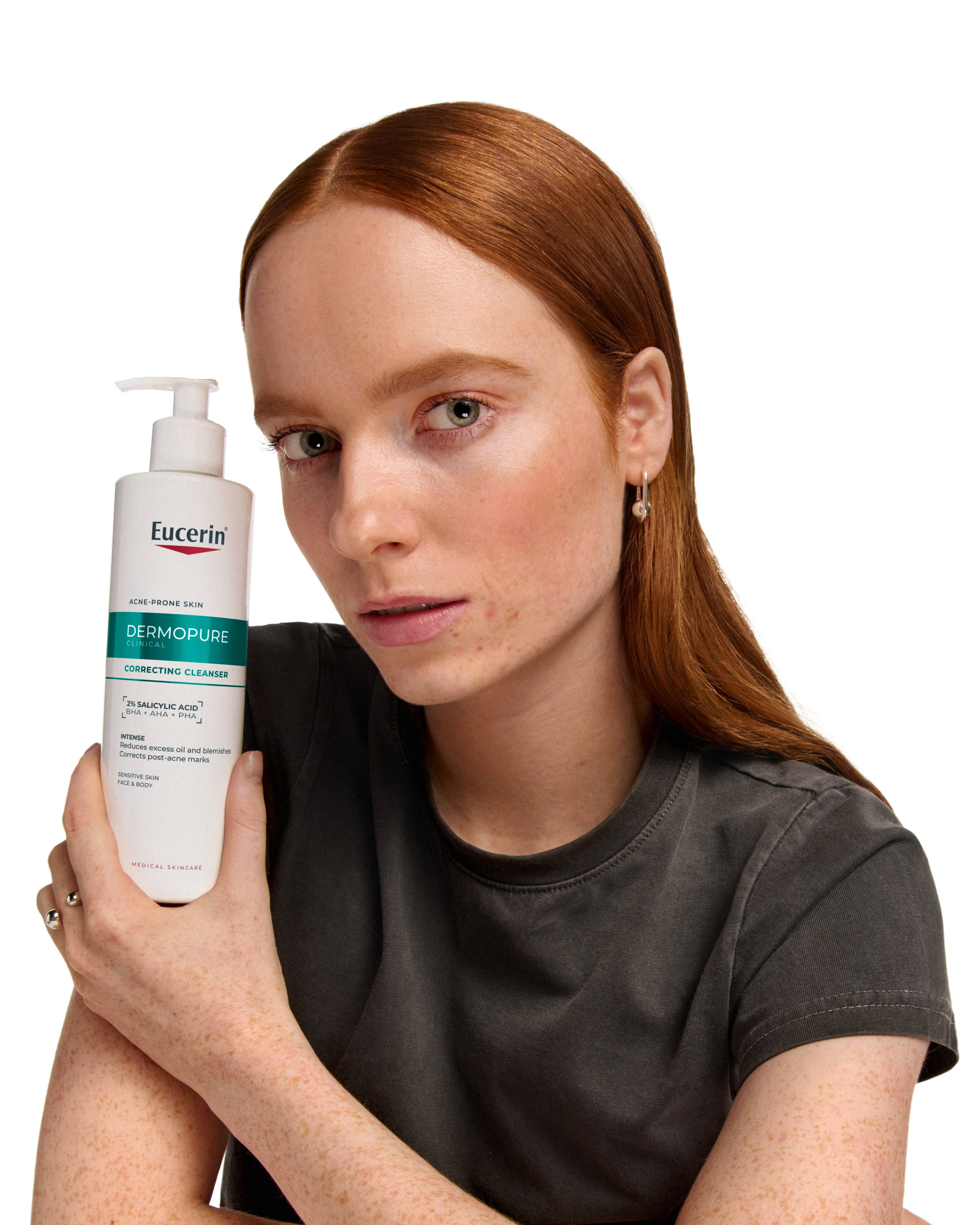 Display of Eucerin DERMOPURE CLINICAL Correcting Cleanser