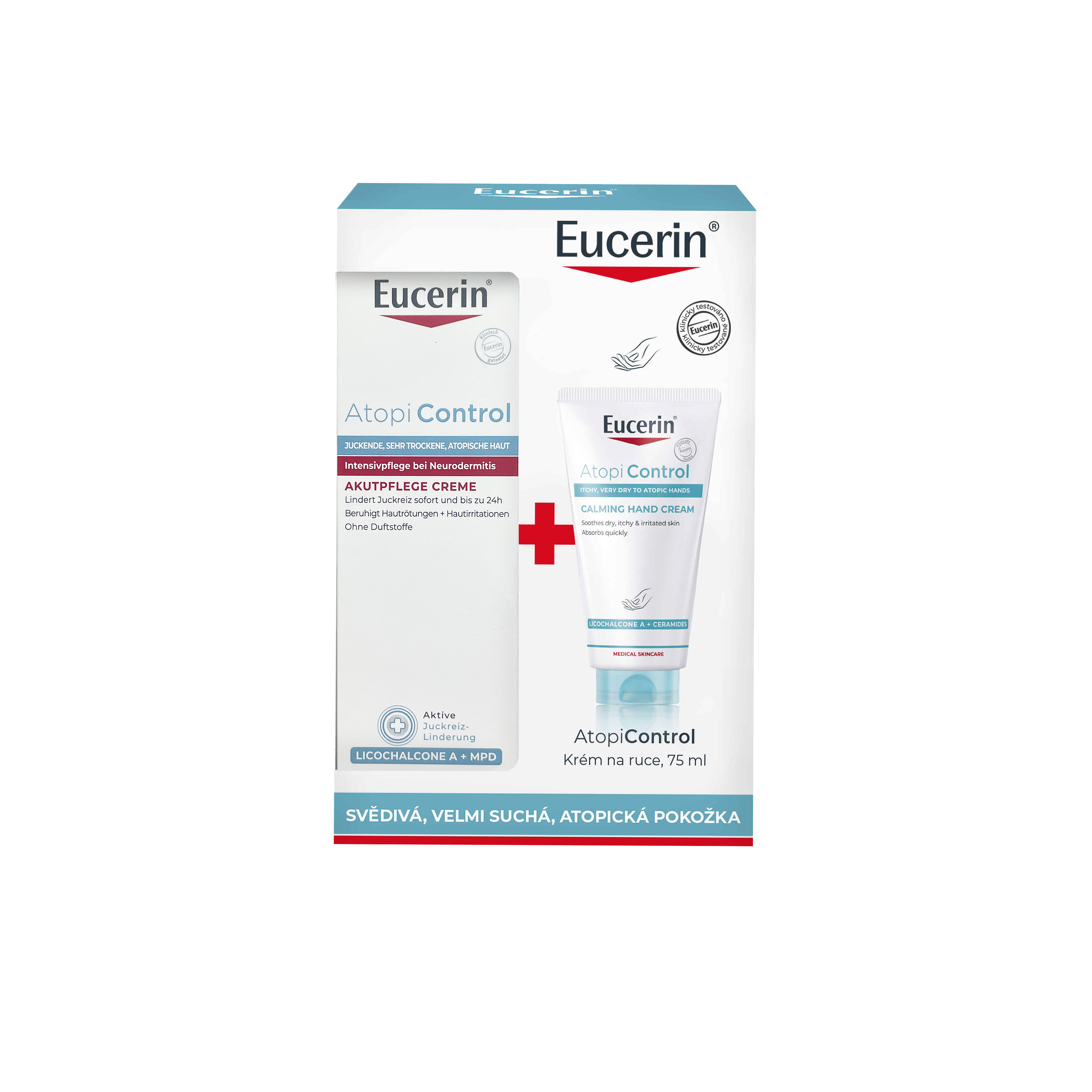 Eucerin vánoční balení Atopicontrol Acute krém a Krém na ruce