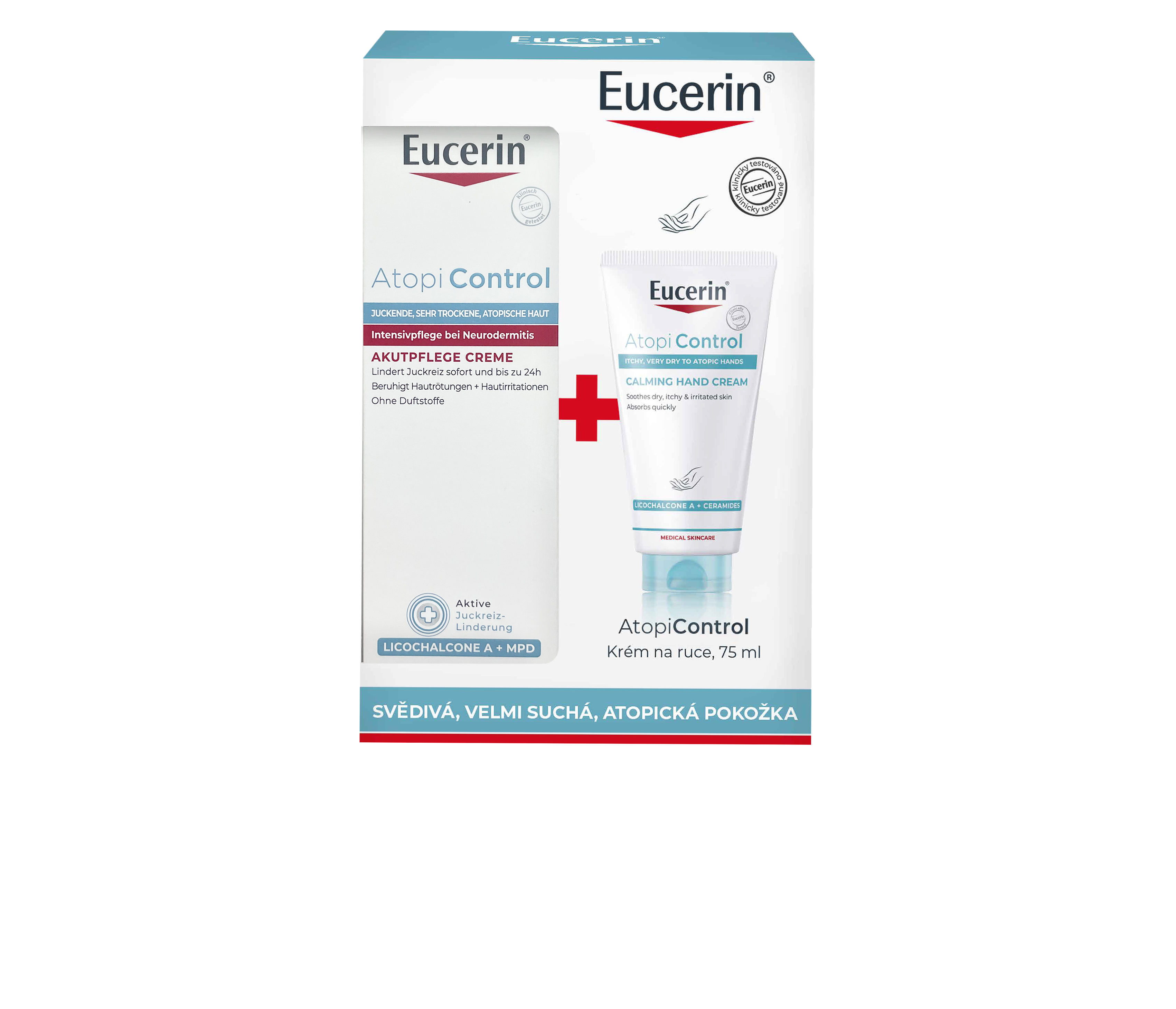 Eucerin vánoční balení Atopicontrol Acute krém a Krém na ruce