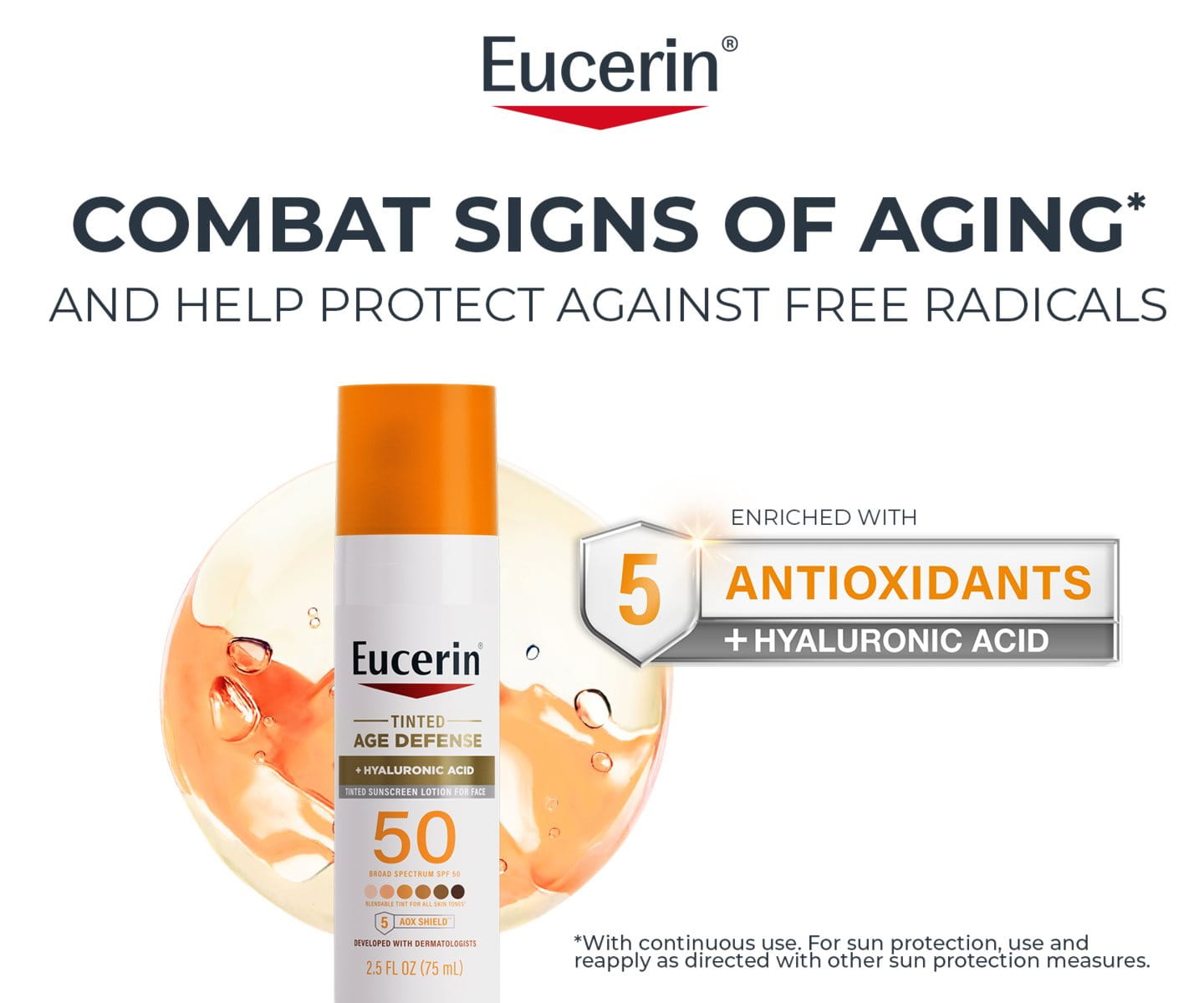 Eucerin Age Defence sunscreen to combat signs of aging.
