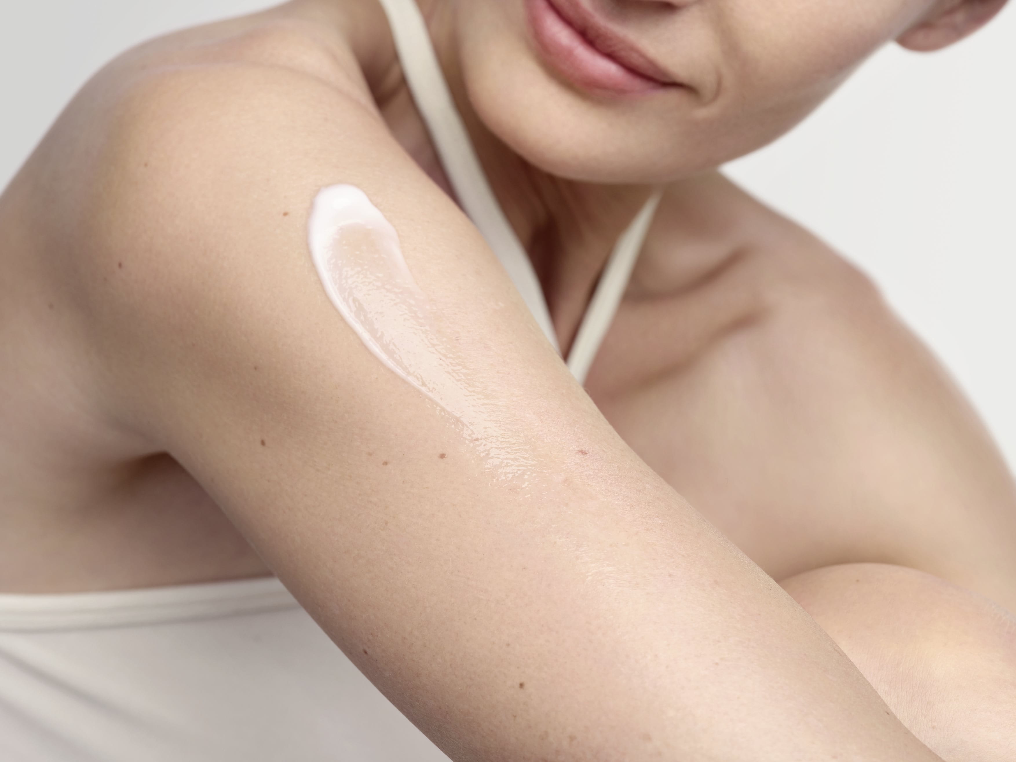 cream applied to arm