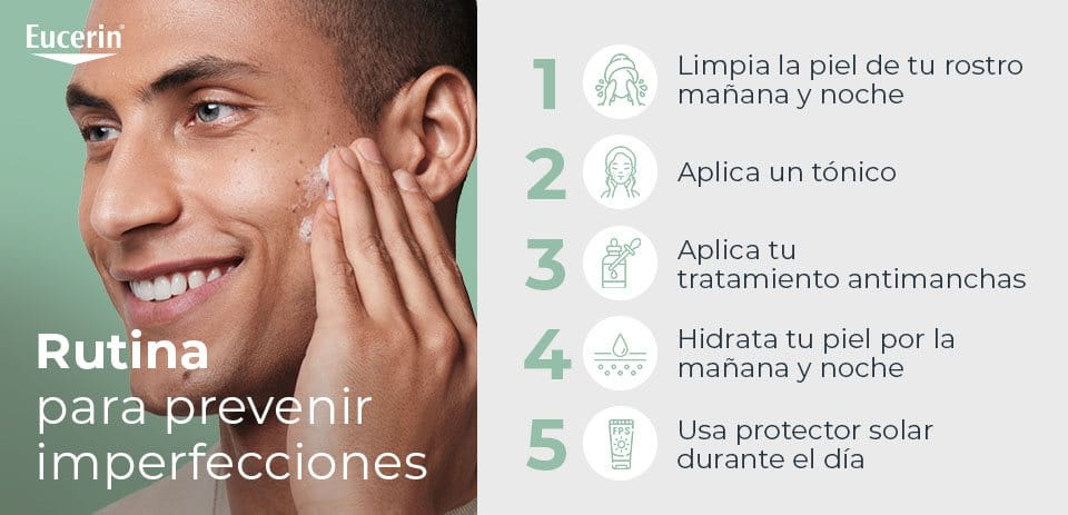 Persona siguiendo la rutina para prevenir el acné