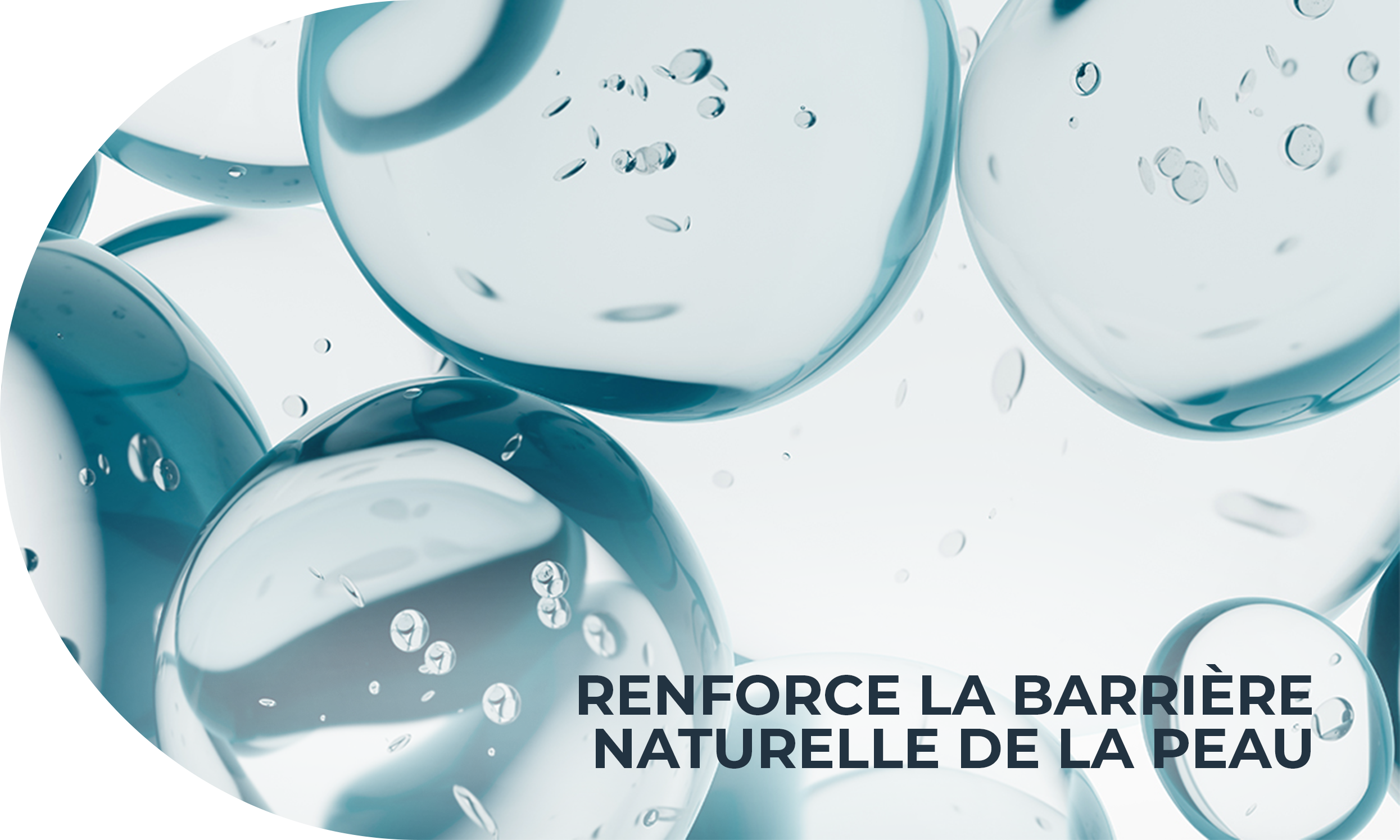Une balle jaune et de petits cercles à l’intérieur, signifiant que les céramides renforcent la barrière naturelle de la peau